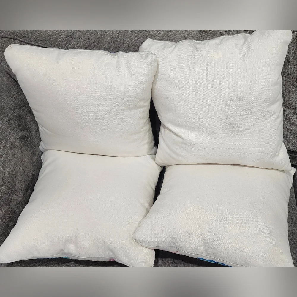 Set Of 4 18x18 Toss Pillows Colorful Woodland Characters